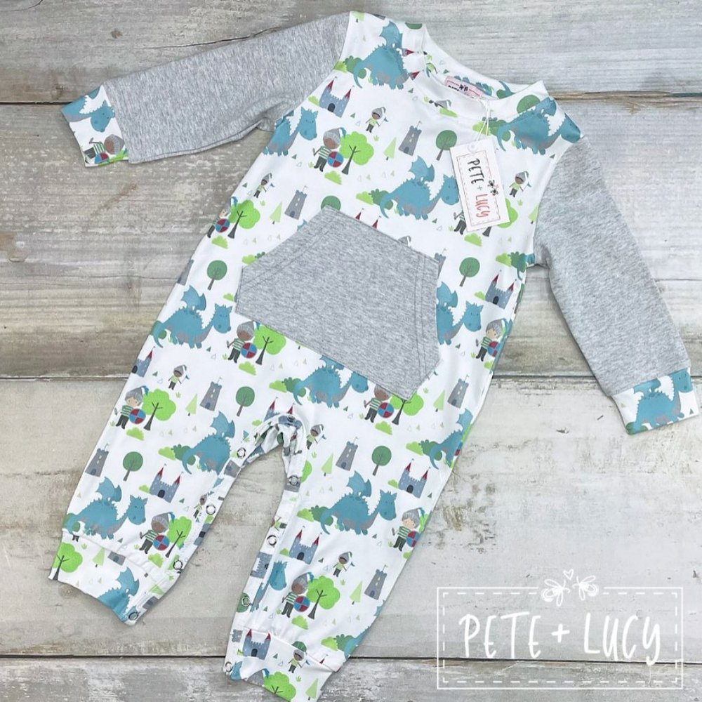 Pete + Lucy boys long sleeve romper